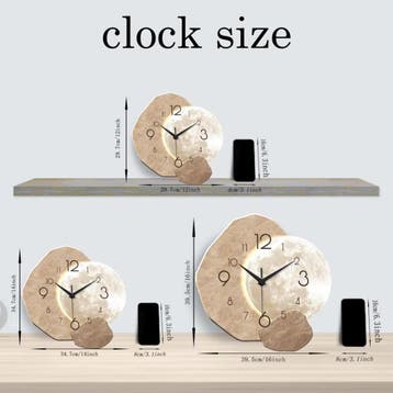 Moderne Houten Wandklok Maan Design Stille Quartz Klok Decor, Huis en Inrichting, Woonaccessoires | Klokken, Verzenden, Nieuw