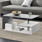 Salontafel Haarlem rechthoekig wit en betonkleurig 90x50x41, Huis en Inrichting, Verzenden, Nieuw
