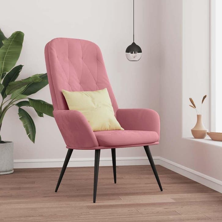 Retro Stoel Roze | 34% Korting, Huis en Inrichting, Fauteuils, 50 tot 75 cm, 75 tot 100 cm, Zo goed als nieuw, Overige materialen