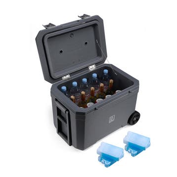 Brisby Verrijdbare Koelbox - Frigobox - 45 Liter GRIJS - SET, Caravans en Kamperen, Ophalen of Verzenden, Nieuw, Koelbox, Koelelement