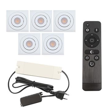 5 kantelbare veranda spots Rona vierkant, IP44, met, Tuin en Terras, Buitenverlichting, Ophalen of Verzenden, Nieuw