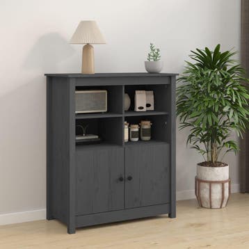 vidaXL Dressoir 83x41,5x100 cm massief grenenhout grijs, Verzenden, Nieuw, 50 tot 100 cm, Grenenhout