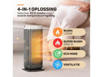 Vulpes Goods® Tech - Ventilatorkachel - 3 Warmtestanden -, Verzenden, Nieuw
