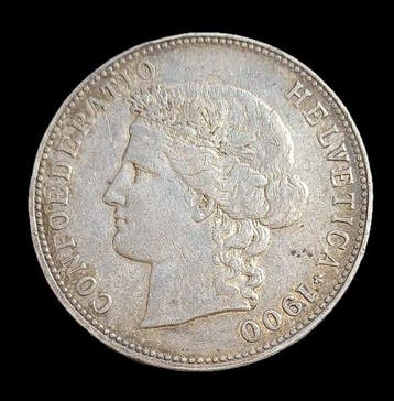 Zwitserland. 5 Francs 1900 / Key date (Zonder minimumprijs)