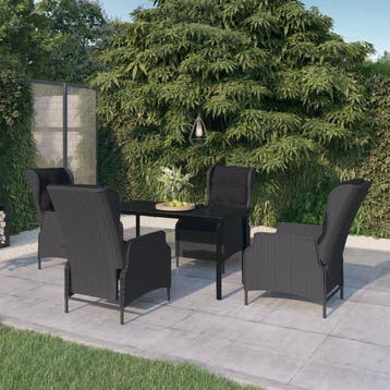 vidaXL 5-delige Tuinset donkergrijs, Verzenden, Nieuw, 4 zitplaatsen, Tuinset
