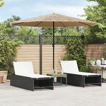 vidaXL Parasol met stalen paal 324x324x247 cm bruin, Verzenden, Nieuw, 3 tot 4 meter