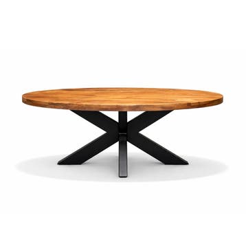 Salontafel Silvia Ovaal 100x60cm Mango Honey brown, Huis en Inrichting, Tafels | Salontafels, Ophalen of Verzenden, Nieuw
