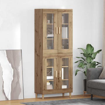 vidaXL buffetkast Artisan Eiken 69,5 x 34 x 180 cm Bewerkt, Minder dan 50 cm, Verzenden, Nieuw, Minder dan 100 cm