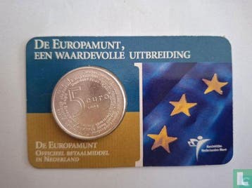 Nederland 5 euro 2004 (coincard) EU enlargement, Verzenden, Losse munt, Goud