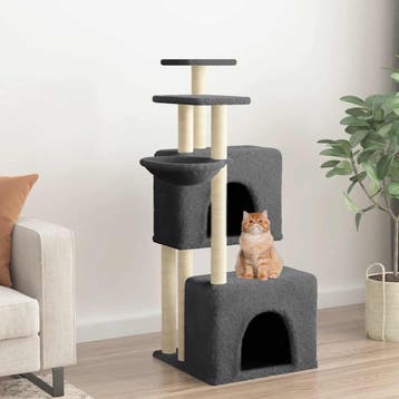vidaXL Kattenmeubel met sisal krabpalen 122 cm donkergrijs, Dieren en Toebehoren, Katten-accessoires, Verzenden, Nieuw