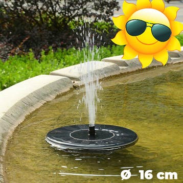 Solar Fontein op Zonne Energie - Zwart, Tuin en Terras, Verzenden, Nieuw, Fontein