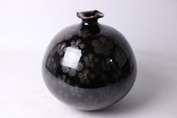 Vaas - Porselein - Japan - Goud/Zilveren pruimenbloesem -