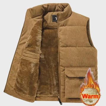 Herfst/Winter Heren Fleece Vest - Warm & Stijlvol Corduroy G, Verzenden, Nieuw