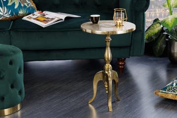 Barok bijzettafel SAVOY 55cm goud metalen driepoot rond, Huis en Inrichting, Tafels | Sidetables, Ophalen of Verzenden, Nieuw