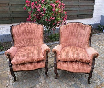 Fauteuil (2) - Hout - Louis XV-bergères