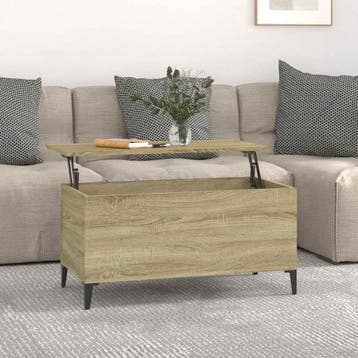 vidaXL Salontafel 90x44,5x45 cm bewerkt hout sonoma, Minder dan 50 cm, 50 tot 100 cm, Verzenden, Nieuw