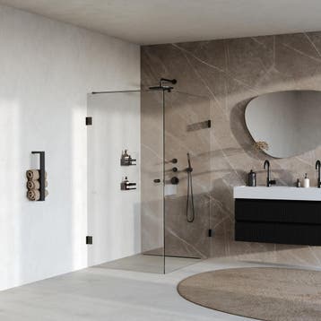 Brauer Void - Carving Douchecabine met Draaideur - Helder, Ophalen of Verzenden, Nieuw, Rvs