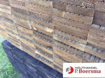 Douglas vlonderplank | Groen geïmpregneerd | goedkoop., Geïmpregneerd, 25 tot 50 mm, Nieuw, Plank