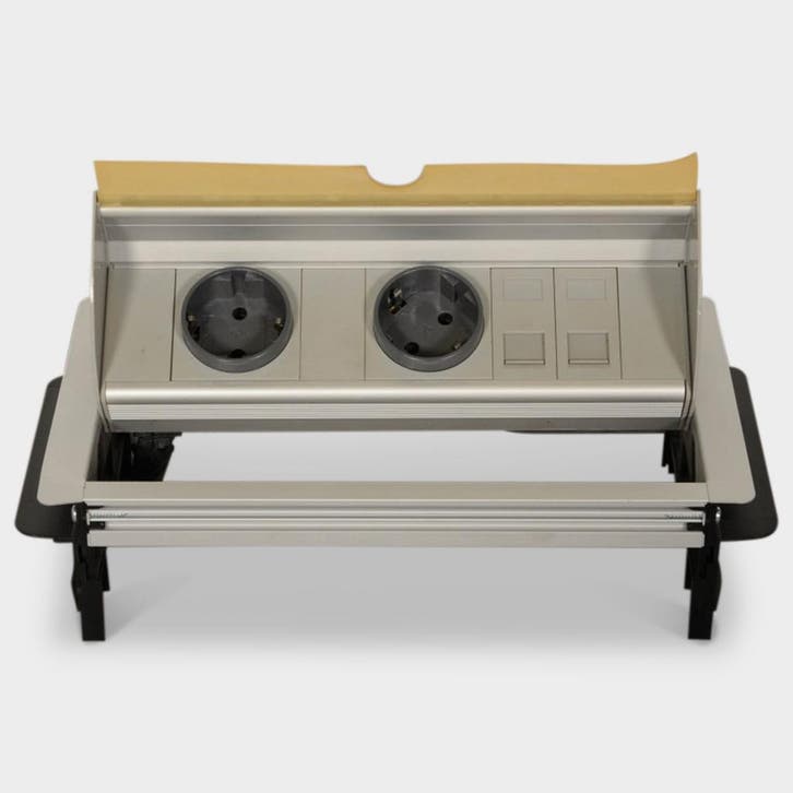 Powerlogic inbouw deskdock, aluminium, 27 x 15 cm, Doe-het-zelf en Verbouw, Elektra en Kabels, Ophalen of Verzenden