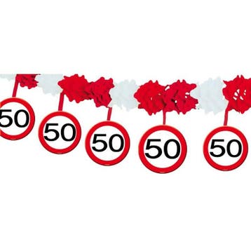 Slinger onderhanger verkeersbord 50, Hobby en Vrije tijd, Feestartikelen, Ophalen of Verzenden, Nieuw