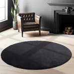 Rond Wasbaar Vloerkleed | Sky | Uni | Zwart | 200x200 cm, Huis en Inrichting, Stoffering | Tapijten en Kleden, Verzenden, Nieuw