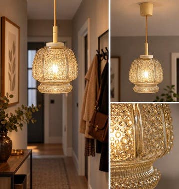 Plafondlamp - Glas - persglazen hanglamp, Antiek en Kunst