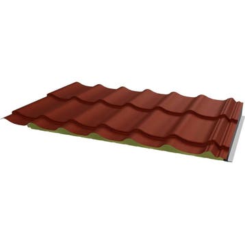 Geïsoleerde dakpanplaten | Terracotta of zwart | Kern 4 cm, Verzenden, Nieuw, Dakpannen, Metaal
