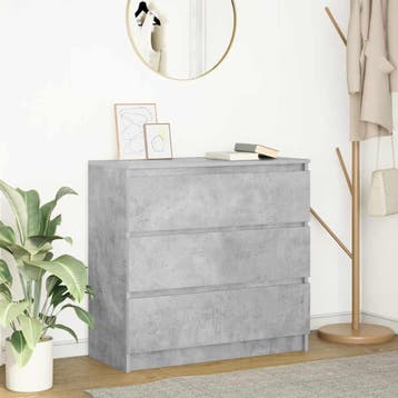 vidaXL Dressoir 80x35x76 cm spaanplaat betongrijs, Huis en Inrichting, Kasten | Dressoirs, Verzenden, Nieuw, 50 tot 100 cm, 25 tot 50 cm