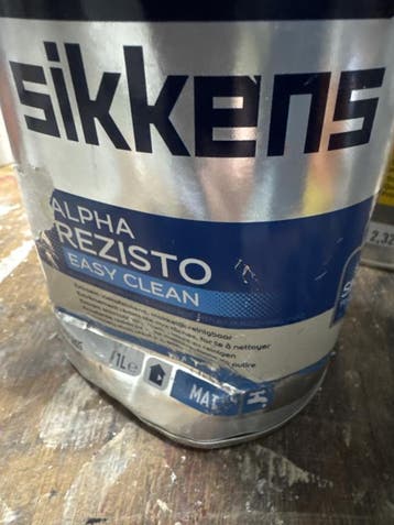 Sikkens Alpha Rezisto Easy Clean - WIT - 1 liter SCHADEBLIK, Ophalen of Verzenden, Nieuw, Wit, Verf