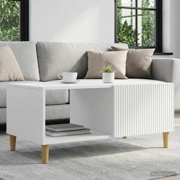 vidaXL Salontafel Wit 90 x 50 x 40 cm Bewerkt hout, Verzenden, Nieuw, 50 tot 100 cm, Rechthoekig