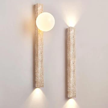 Wabi Sabi Wandlamp Gele Grotsteen Retro Design, Huis en Inrichting, Lampen | Wandlampen, Verzenden, Nieuw