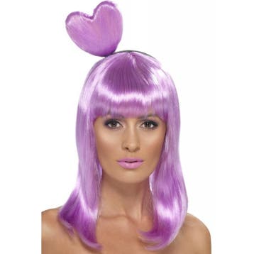 Lila popster pruik voor dames - Damespruiken, Verzenden, Nieuw