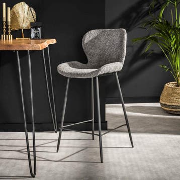 Fraaai Verona barstoel - 67 cm - boucle - grijs - Outlet A, Huis en Inrichting, Ophalen of Verzenden, Nieuw, Grijs
