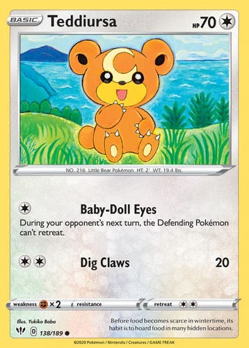 Teddiursa 138/189 Darkness Ablaze, Ophalen of Verzenden, Nieuw, Losse kaart, Foil