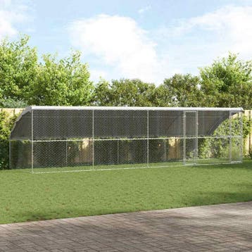 vidaXL Hondenhok 4 st Zilver 8 x 2 x 2 m Gegalvaniseerd, Verzenden, Nieuw