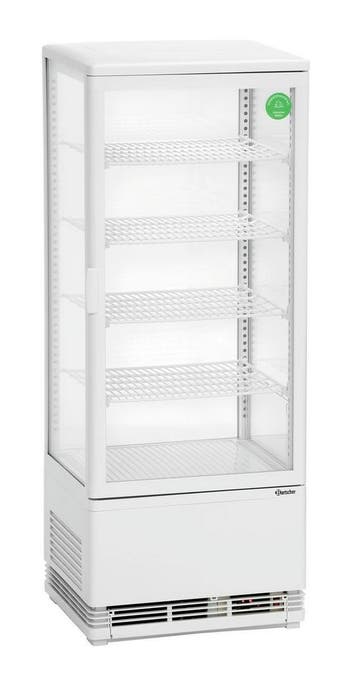 Bartscher Mini-koelvitrine 98L | Wit | 4 roosters | LED-verl, Witgoed en Apparatuur, Koelkasten en IJskasten, Ophalen of Verzenden