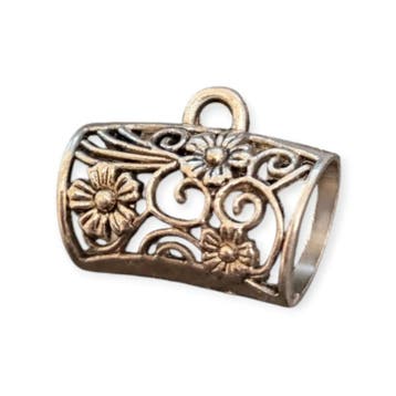 Metalen messing sjaalhanger of sjaal bails met bloemen, A..., Ophalen of Verzenden, Nieuw, Bedel