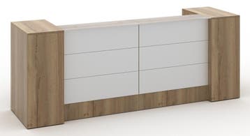 MANAGE-IT balie, natuur eiken, 288cm breed, Overige plaatsen, Ophalen of Verzenden, Nieuw in verpakking, Overige typen