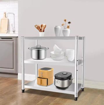 3-laags RVS Keukenrek – Stevig Vrijstaand Opbergrek 80×80×40, Verzenden, Nieuw