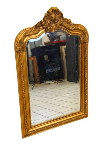 Barok goudkleurige spiegel – klassieke wandspiegel met gesne, Huis en Inrichting, Ophalen of Verzenden, Nieuw