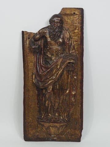 Reliëf, Relief depicting Saint Paul, - 46.5 cm - Hout