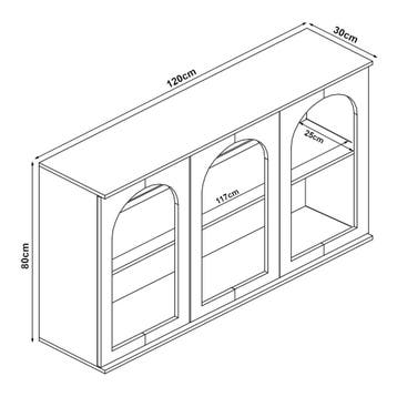 Dressoir Trorhun 120x30x80 cm grijs [en.casa], Verzenden, Nieuw