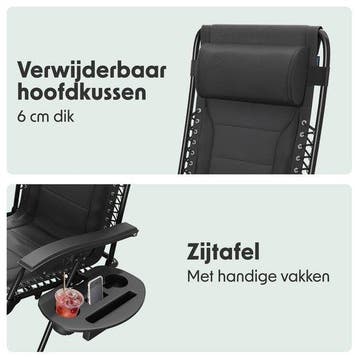 2dekans | LifeGoods Ligstoel Comfort - Opvouwbaar - 30°-90°, Tuin en Terras, Ophalen of Verzenden, Zo goed als nieuw