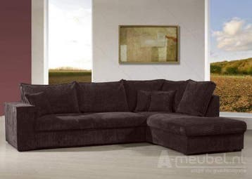 Hoekbank Afferden - loungebanken - Bruin, Nieuw, 150 cm of meer, Stof, 250 tot 300 cm