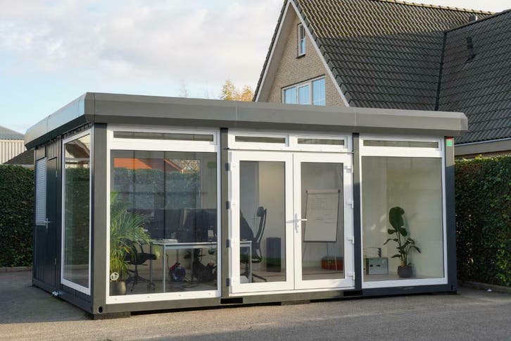 Prefab tuinhuis / tuinkantoor! Permanente ruimteoplossing!, Tuin en Terras, Tuinhuizen, 400 cm of meer, 3 ramen of meer, 500 cm of meer