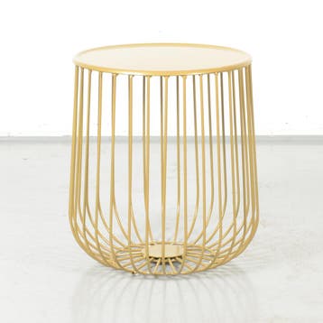 Bijzettafel Bodø,, goud, 42 x 35 cm ø, Ophalen of Verzenden, Nieuw