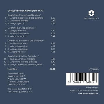 cd - formosa quartet - MCKAY STRING QUARTETS 1-4 (nieuw), Verzenden, Zo goed als nieuw