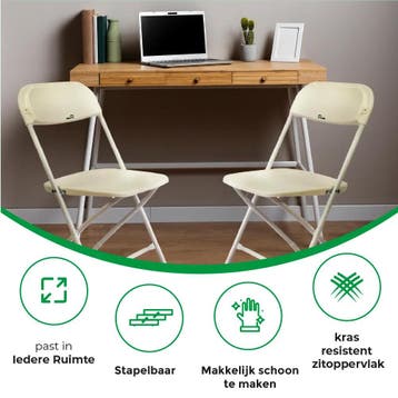 MaxxGarden Klapstoelen set - 4 x vouwstoel - Wit (Tuin), Verzenden, Nieuw