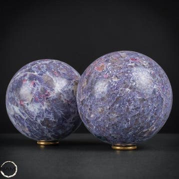Fascinerend unicorn-mineralenbol-duo – paarse kleurwerelden, Verzamelen