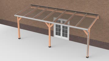 Douglas Terrasoverkapping Polycarbonaat Helder Geschaafd 700, Tuin en Terras, Nieuw